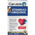 Carusos Vitamin K2 + Ubiquionol 30 Capsules