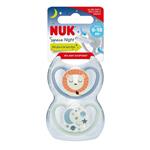 NUK Space Night Soother 6-18 Months Lion 2 Pack