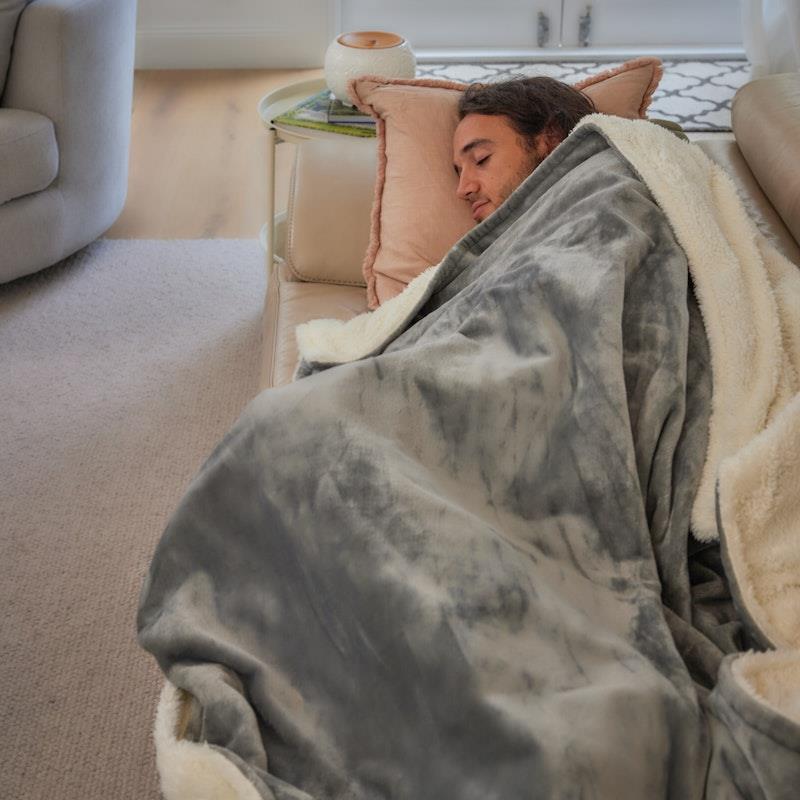 Buy Homedics Heated Throw Blanket Grey Online at Chemist Warehouse®