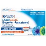 Wagner Health Liquigesic Ibuprofen + Paracetamol Liquid Soft Gel 10 Pack