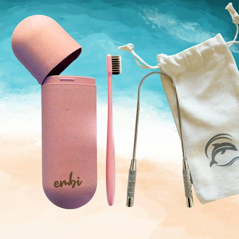 Buy embi OOC Edge Tongue Scraper, Toothbrush and Dental Case Bundle
