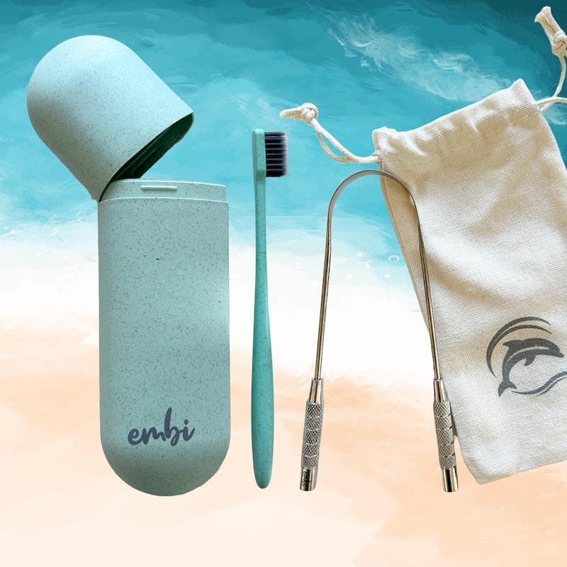 Buy embi OOC Edge Tongue Scraper, Toothbrush and Dental Case Bundle