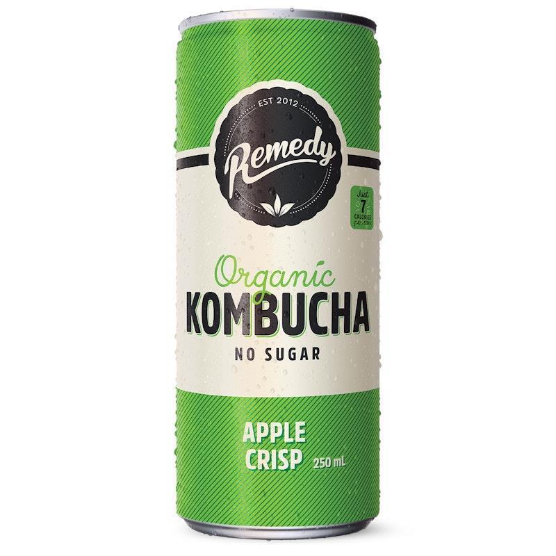 Buy Remedy Kombucha Apple Crisp 250ml Can x 24 Online at Chemist Warehouse®