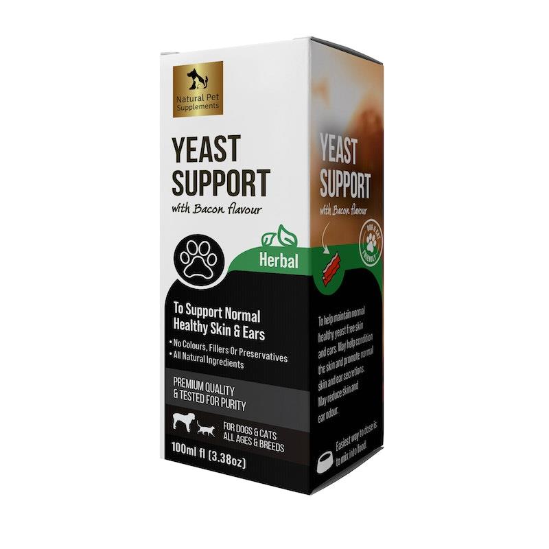 Buy Natural Pet Supplements Yeast Support Bacon Flavour Liquid 100ml