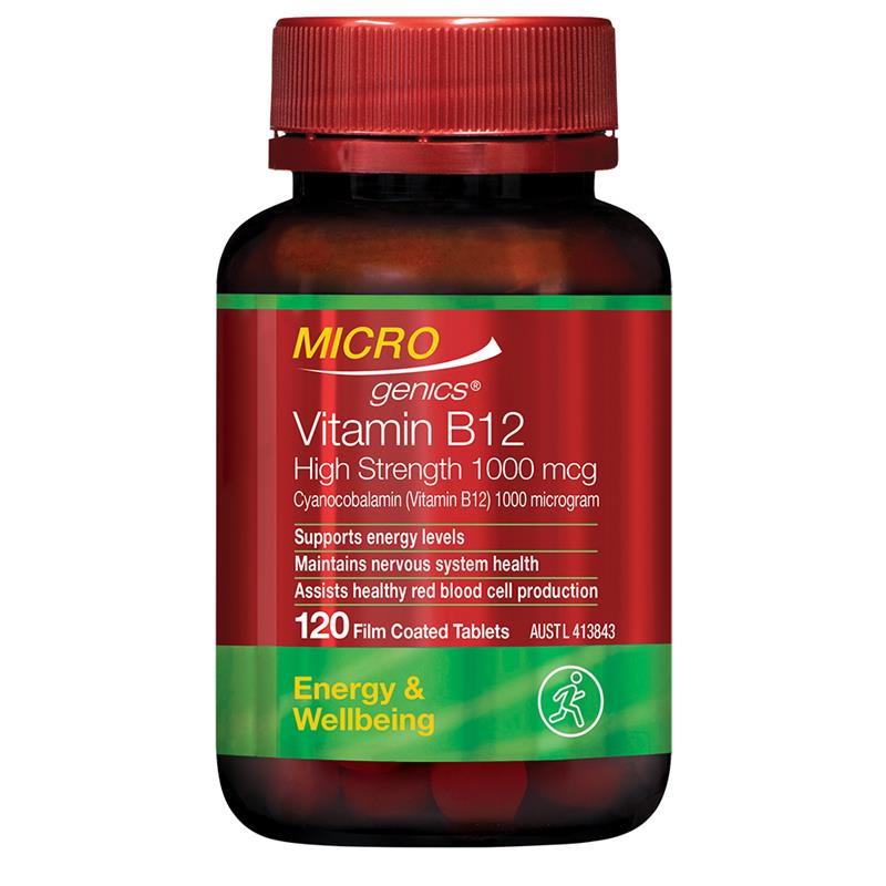 Microgenics Vitamin B12 High Strength 1000mcg 120 Tablets
