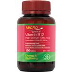 Microgenics Vitamin B12 High Strength 1000mcg 120 Tablets