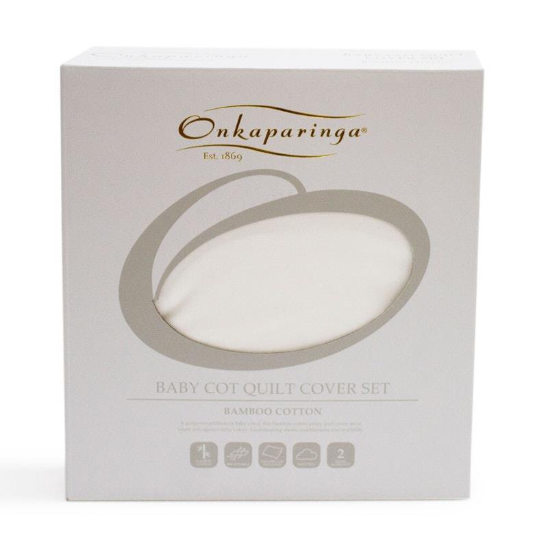 Onkaparinga Baby Cotton Jersey Quilt Cover - White 1pc