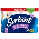 Sorbent Toilet Tissue Silky White 3PLY 24 Pack