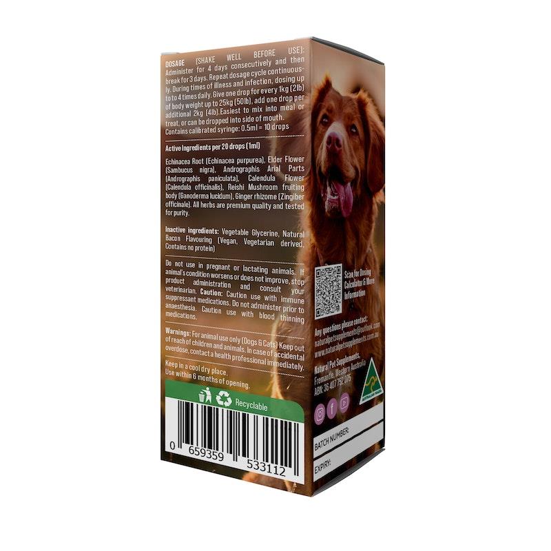 Buy Natural Pet Supplements Immune Support Bacon Flavour Liquid 100ml