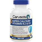 Carusos Super Calcium + Vitamin K2 & D3 60 Tablets
