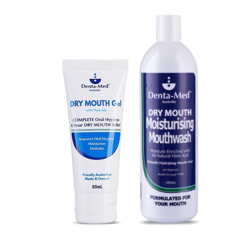 Buy Denta-Med Dry Mouth Gel 65mL Tube & Moisturising Mouthwash 250mL ...