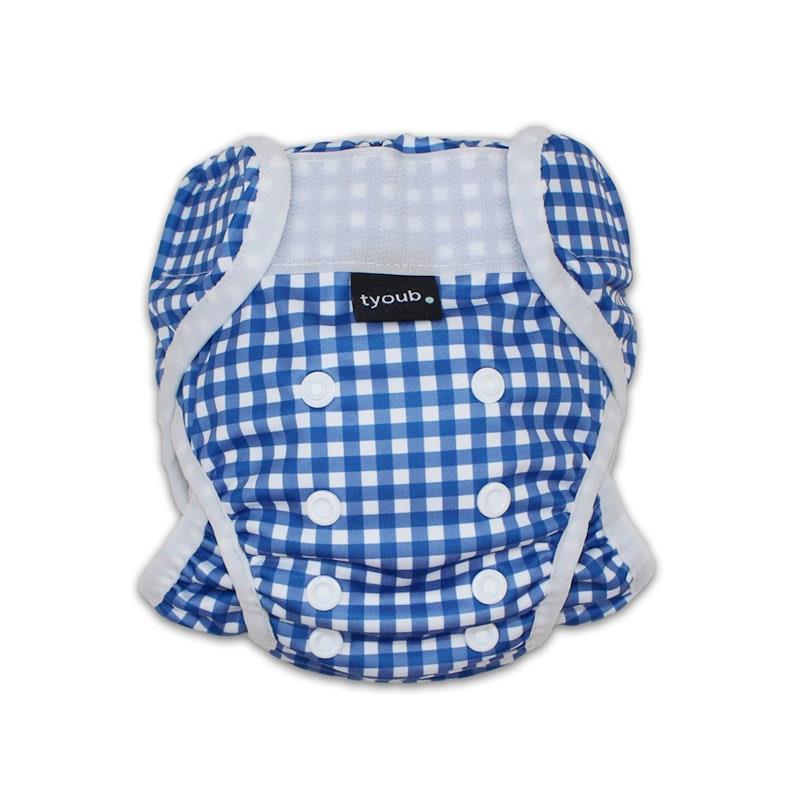 tyoub Adjustable Reusable Swim Nappy and Wet Bag - Blue Gingham Check One Size product image