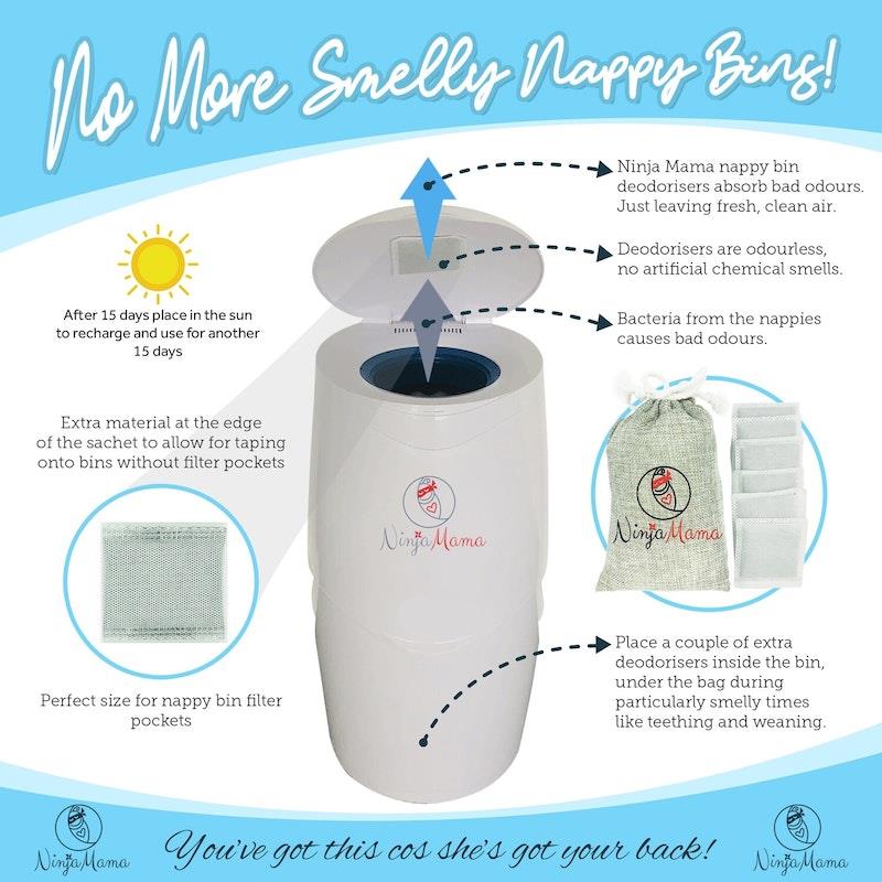 Buy Ninja Mama Nappy Bin Deodorisers Pack of 12 Online at Chemist