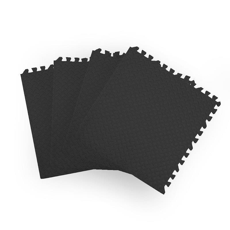 BoPeep EVA Foam Kids Play Mat Floor Baby Crawling Interlocking Waterproof Black 4Pack