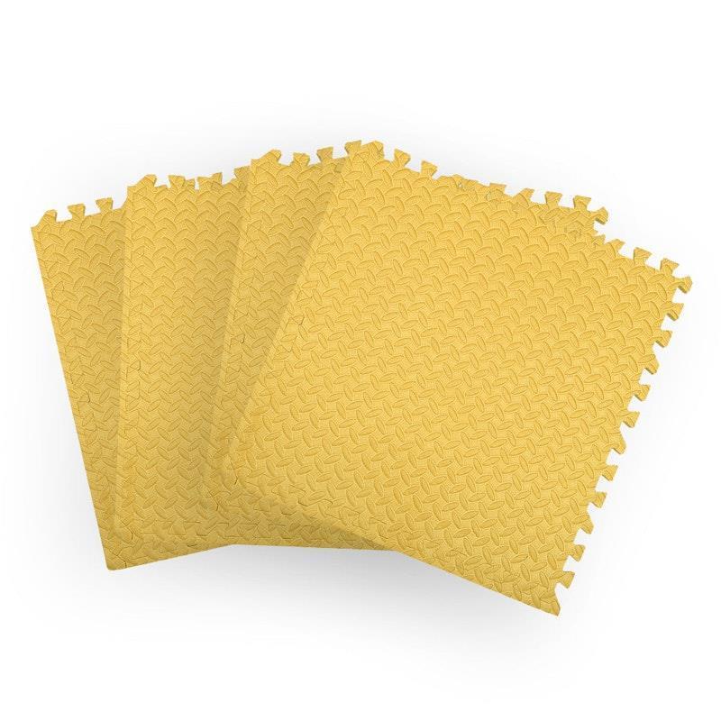 BoPeep EVA Foam Kids Play Mat Floor Baby Crawling Interlocking Waterproof Yellow 4Pack