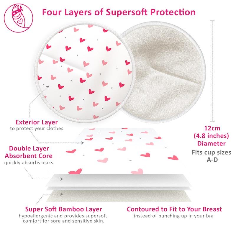 Buy Ninja Mama Super Soft Washable Breast Pads Pack of 14 Online at
