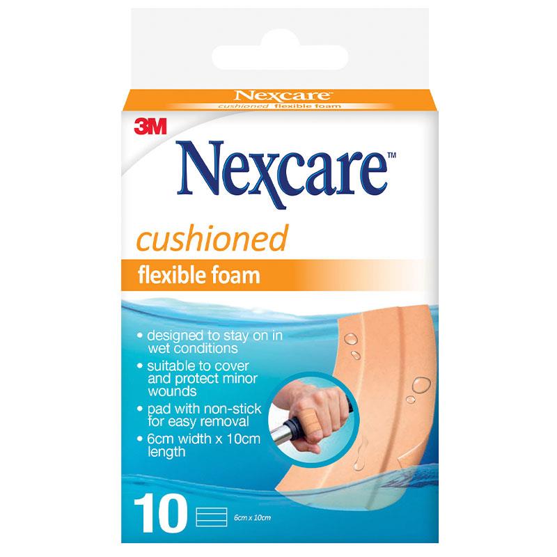 Buy Nexcare Cushioned Flexible Foam Lengths 6cm x 10cm 10 Pack