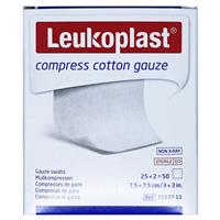 Buy Leukoplast Compress Cotton Gauze 7.5 x 7.5cm 50 Pack Online at