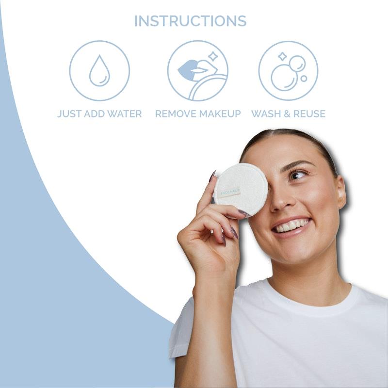 Buy Face Halo Reusable Bamboo Pads 8 Pack + Washbag Bundle Online at