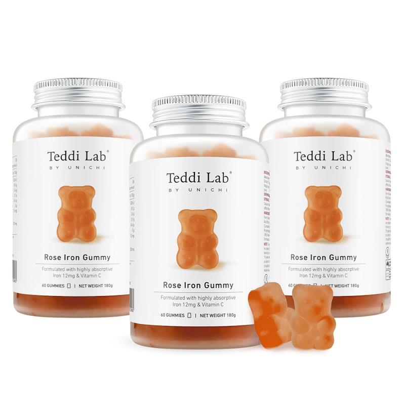 Unichi Rose Iron Gummy 60 gummies x3 Pack product image