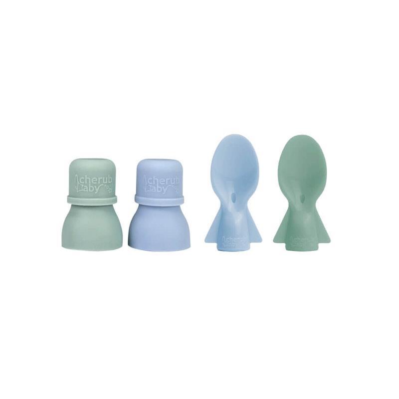 Cherub Baby Food Pouch Spoons & Spouts Bundle - Cerulean & Sage Pack product image