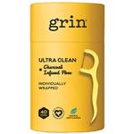 Grin Ultra Clean Adult Charcoal Floss Picks 40 Pack