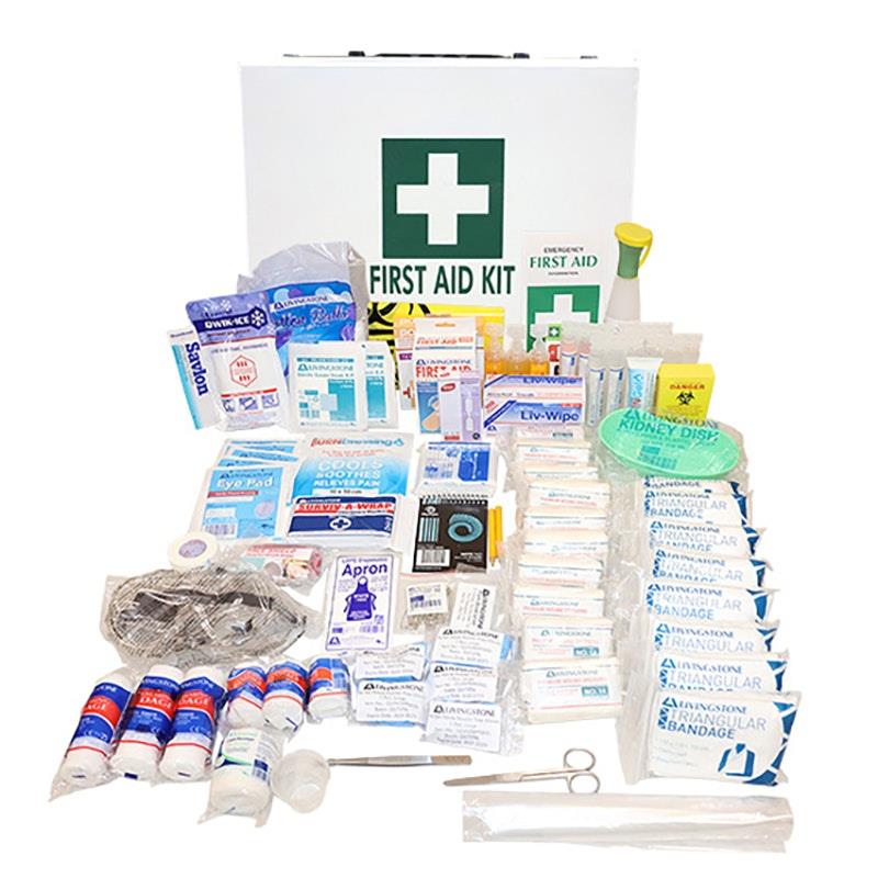 Livingstone Industrial First Aid Kit National Wall Mountable Metal Case Bundle