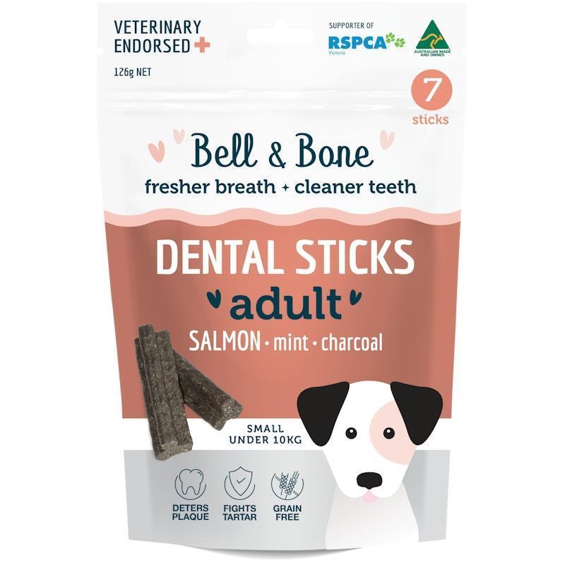 Bell & Bone Salmon, Mint and Charcoal Dental Sticks Small