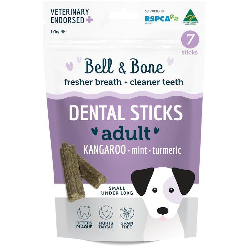 Bell & Bone Kangaroo, Mint and Turmeric Dental Sticks Small