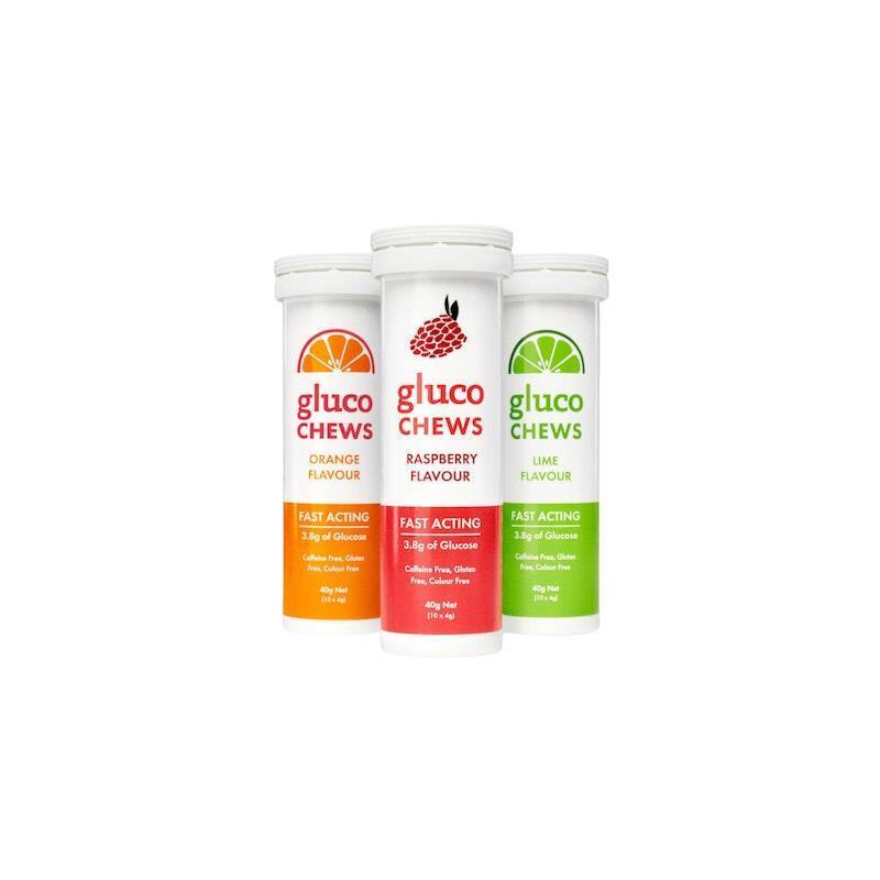 Glucology Fast Acting Glucochews 3 Tube, 10 Chews per tube, Mixed Lime Orange Raspberry (3x10) product image