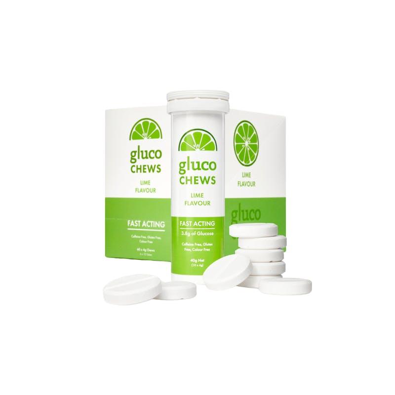 Glucology Fast Acting Glucochews 4 Tube, 10 Chews per tube, Lime (4x10)