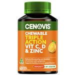 Cenovis Triple Action Vit C D & Zinc 60 Chewable Tablets