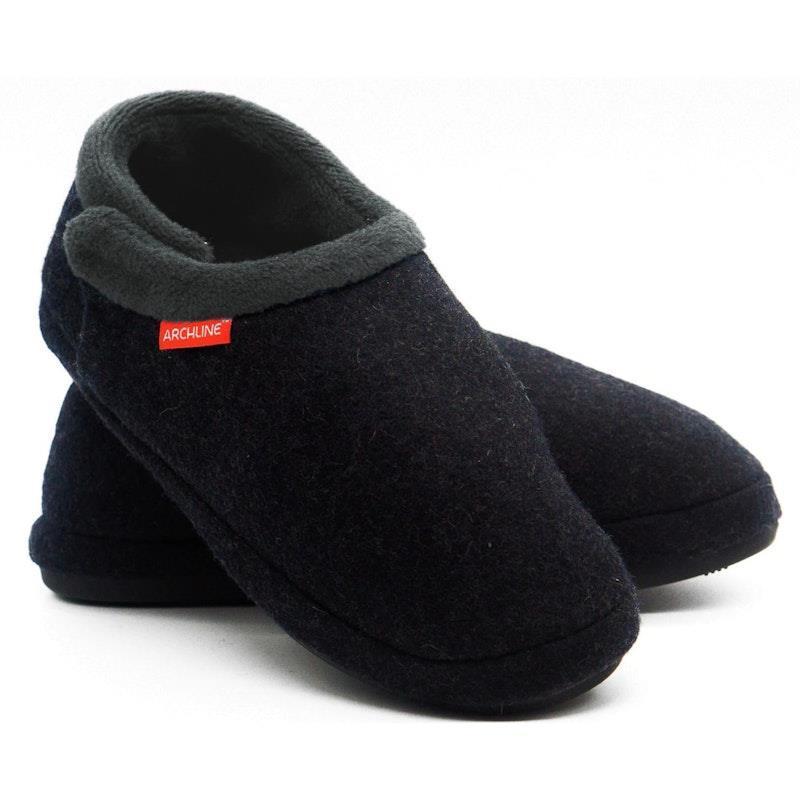 Archline Slippers Closed Back Arch Support Comfort Charcoal Marl Size 46