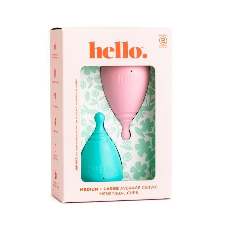 Hello Period Average Cervix Cups M Blue + L Blush Packs product image