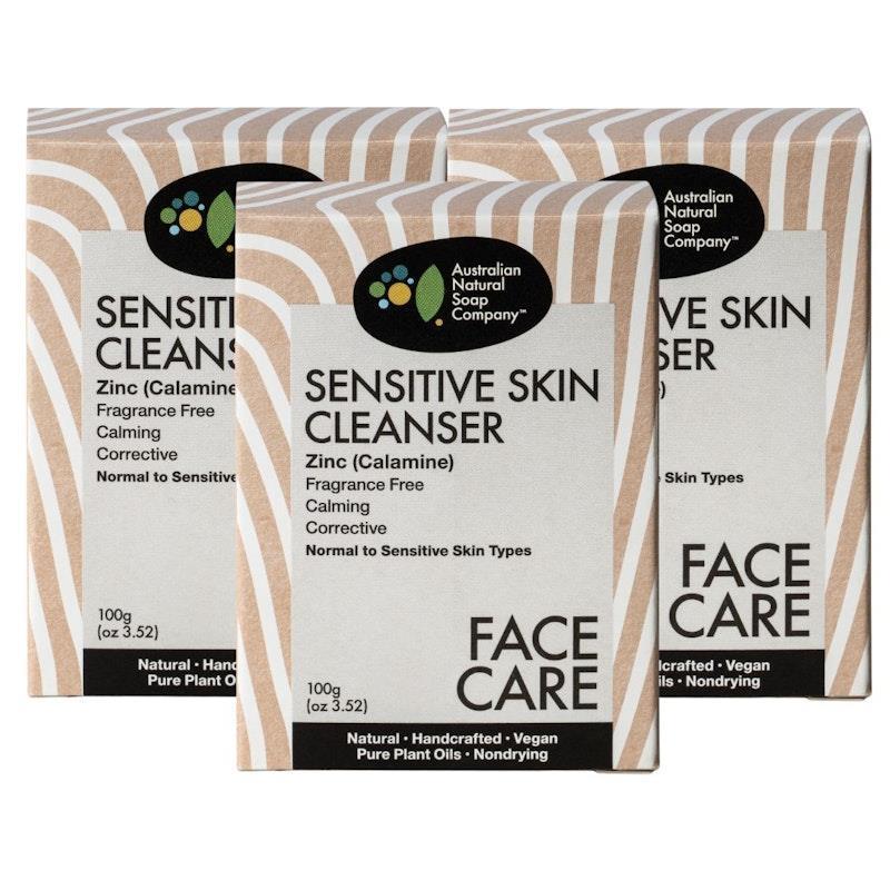 Buy Australian Natural Soap Company Sensitive Skin Cleanser 100g 3pack