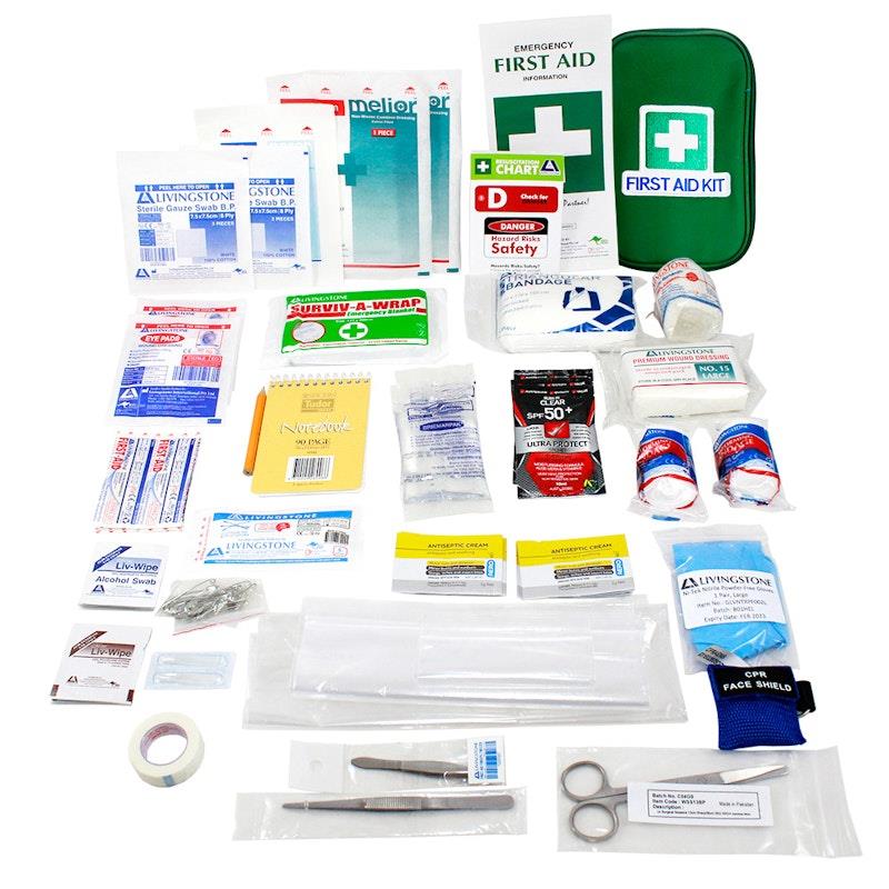 Livingstone Comprehensive Travel First Aid Kit In Green Pouch Bundle product image