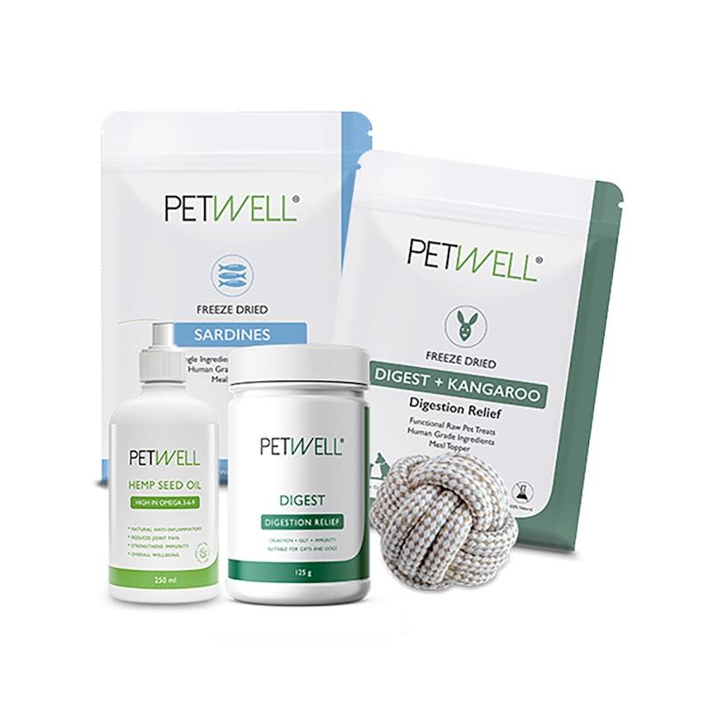 PetWell DIGEST Gut Health Pack for Dogs and Cats Gift Set