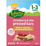 Raffertys Garden Strawberry & Chia Pressed Bars Toddler Snack 1-3 Years 90g