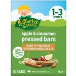 Raffertys Garden Apple & Cinnamon Pressed Bars Toddler Snack 1-3 Years 90g