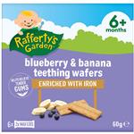 Raffertys Garden Blueberry & Banana Baby Teething Wafers 8+ Months 60g