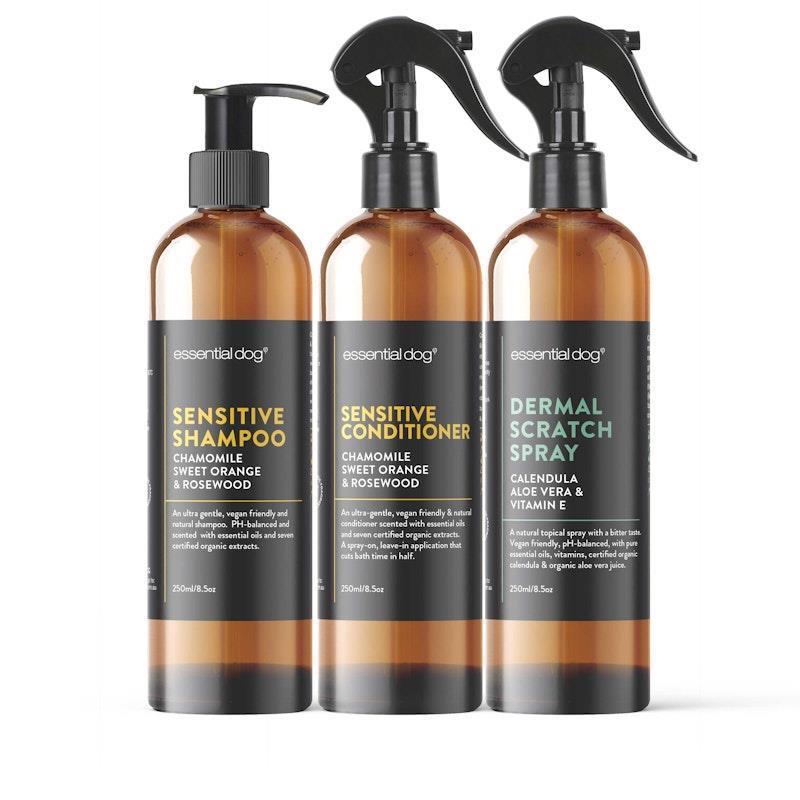 Essential Dog Dermal Scratch Spray for Dogs: Aloe Vera, Calendula & Vitamin E with Sensitive Shampoo and Conditioner (3Pack) product image