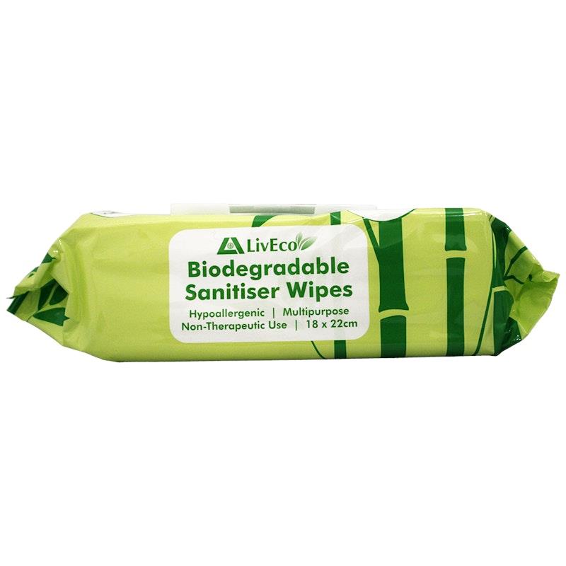 Buy LivEco Sanitiser Disinfectant Bamboo Natural Wipe 110 Wipes 4Pack