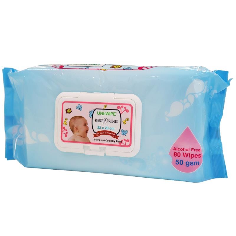 Uni-Wipe Unscented Alcohol Free Baby Wipes 80 Wipes 12Pack