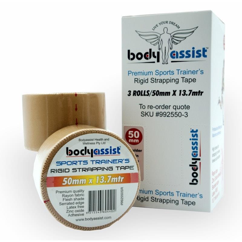 Buy BodyAssist Rigid Strapping Tape Knee 5.0cm x 13.7m x 3 Rolls Bundle Online at Chemist