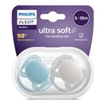 Avent Ultra Soft Soother Neutral 6 - 18 Months 2 Pack