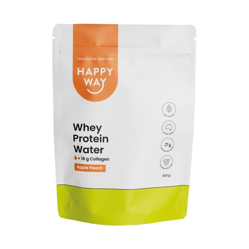 Happy Way Apple Peach Whey Protein Water Powder 420g product image