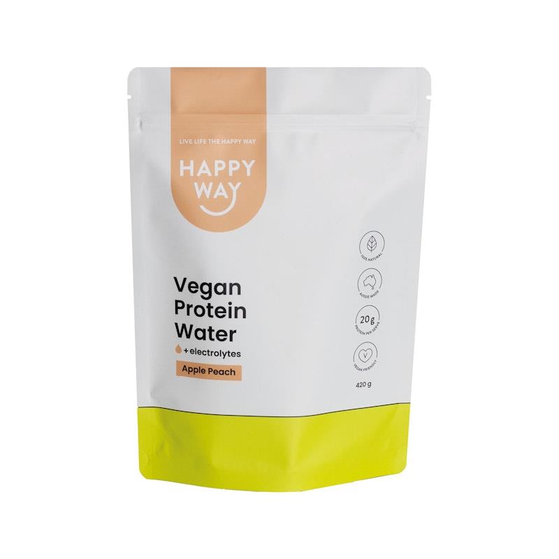 Happy Way Apple Peach Vegan Protein Water Powder 420g