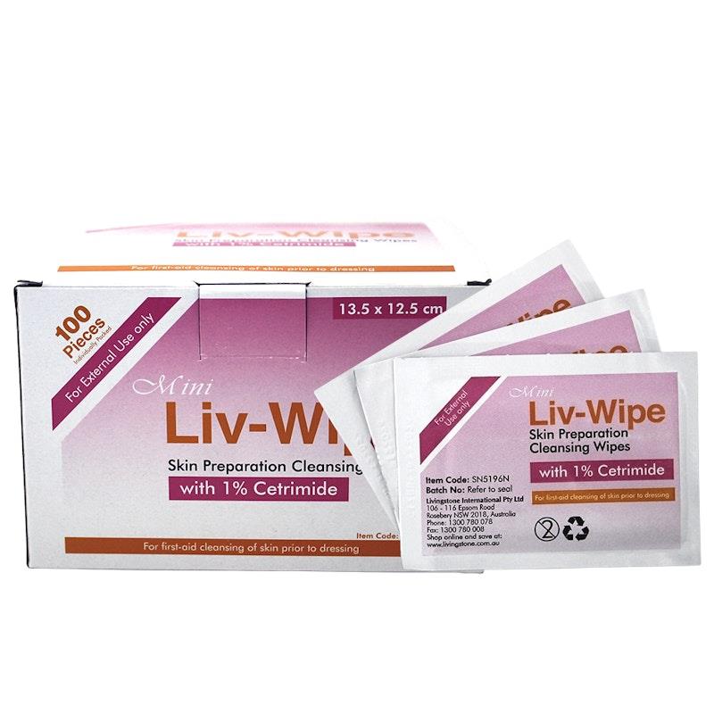 Buy LivWipe Skin Prep Antiseptic Cleansing Wipe 1 Cetrimide 100pcs