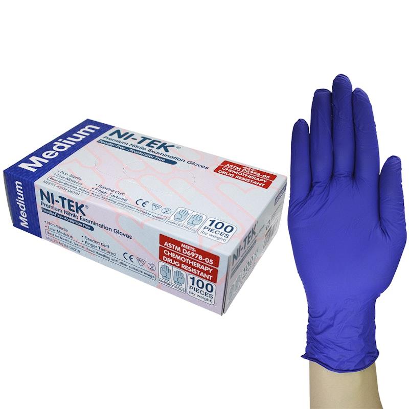 Buy NITEK Nitrile Accelerator Free Powder Free Gloves 100 Box Medium
