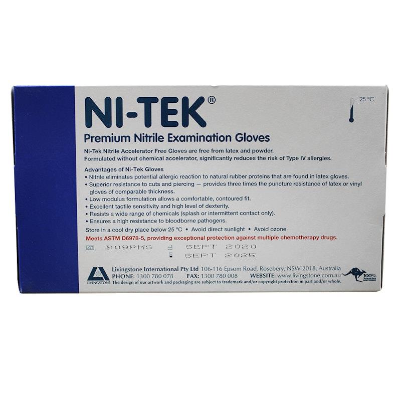 Buy NI-TEK Nitrile Accelerator Free Powder Free Gloves 100 Box Medium ...